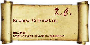 Kruppa Celesztin névjegykártya